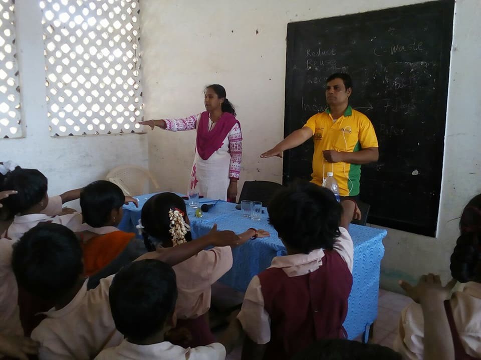 TPSOH Chairman Baskar & Vice Chairperson Madhavi awareness programme on keeping the environment clean